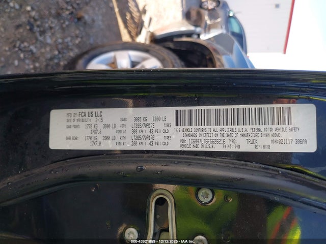 43921859 :رقم المزاد ، 1C6RR7LT6FS626216 vin ، 2015 Ram 1500 Outdoorsman مزاد بيع