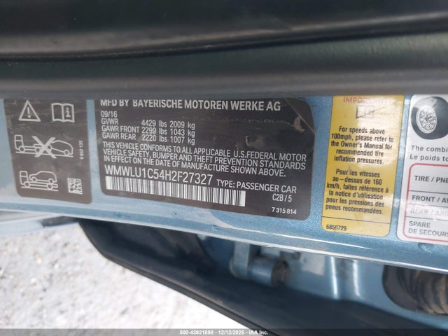 WMWLU1C54H2F27327 Mini Clubman Cooper