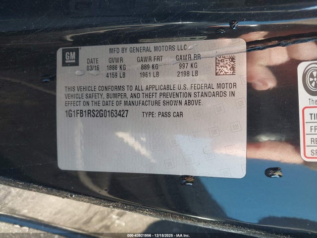 1G1FB1RS2G0163427 Chevrolet Camaro 1lt