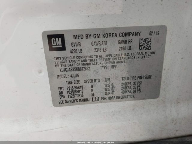 2019 BUICK ENCORE KL4CJASB5KB872822 Photo 8