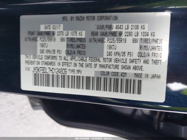 Mazda Cx-5 Grand Touring 2017 JM3KFBDL7H0124809 Image 9
