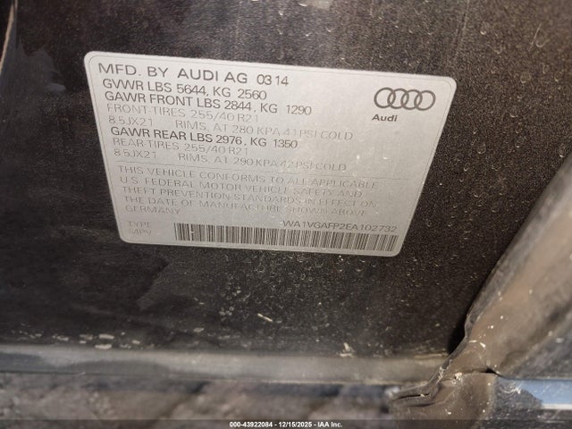 2014 AUDI SQ5 WA1VGAFP2EA102732 Photo 8