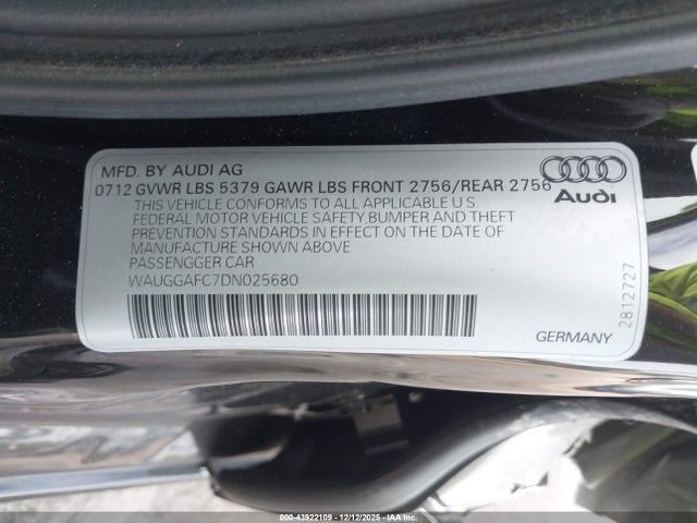 2013 AUDI A6 WAUGGAFC7DN025680 Photo 8