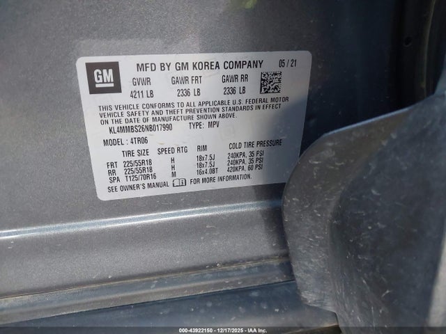 KL4MMBS26NB017990 Buick Encore Gx Fwd Preferred