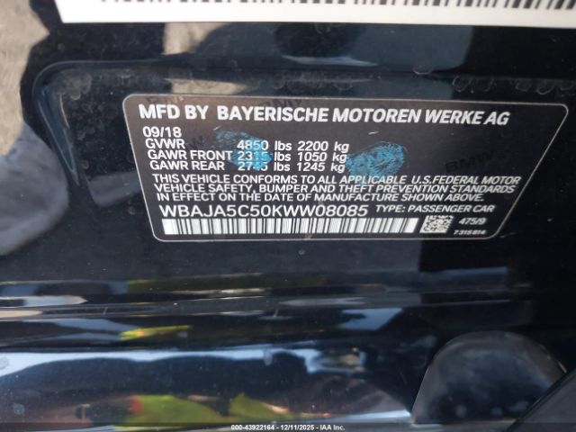 2019 BMW 530I WBAJA5C50KWW08085 Photo 8