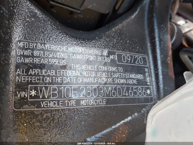 2021 BMW S 1000 WB10E2303M6D46586 Photo 9