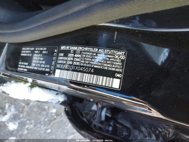 Aukcja sprzedaży 2001 Mercedes-benz E 430 4m, vin: WDBJF83J31X045074, numer aukcji: 43922446