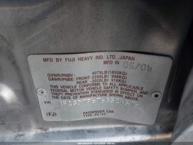 2006 SUBARU IMPREZA JF1GD79676G524576 Photo 8