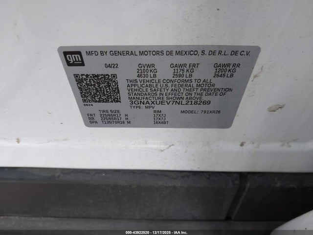 2022 CHEVROLET EQUINOX 3GNAXUEV7NL218269 Photo 8