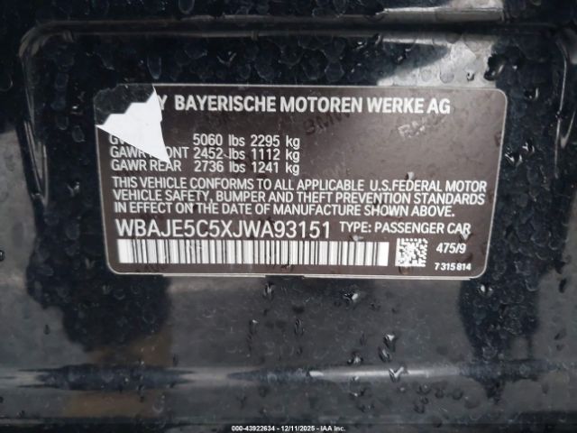 2018 BMW 540I WBAJE5C5XJWA93151 Photo 8