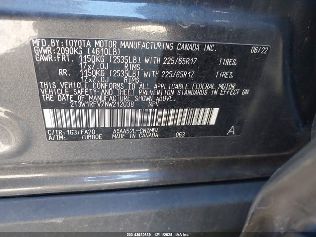 Toyota Rav4 Xle 2022 2T3W1RFV7NW212038 Image 25