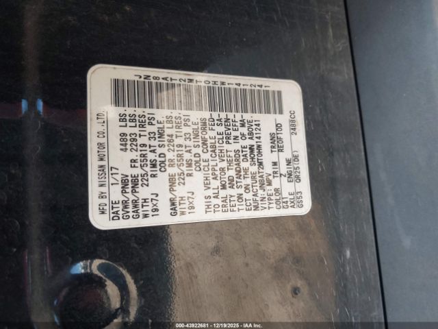 2017 NISSAN ROGUE JN8AT2MT0HW141241 Photo 8