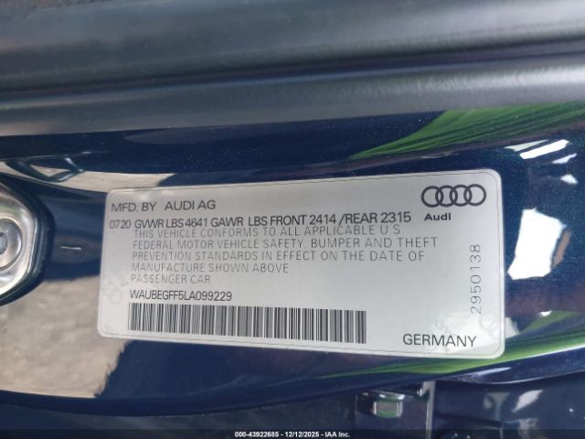 2020 AUDI A3 WAUBEGFF5LA099229 Photo 8