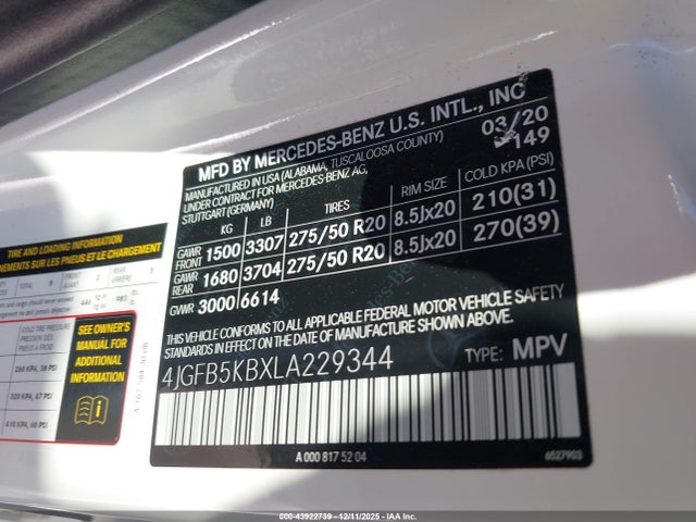 4JGFB5KBXLA229344 Mercedes-Benz Gle 450 4matic