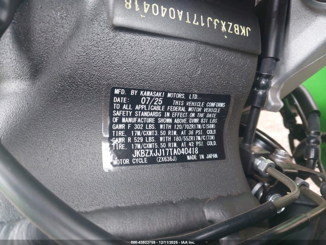 JKBZXJJ17TA040418 Kawasaki Zx636 K
