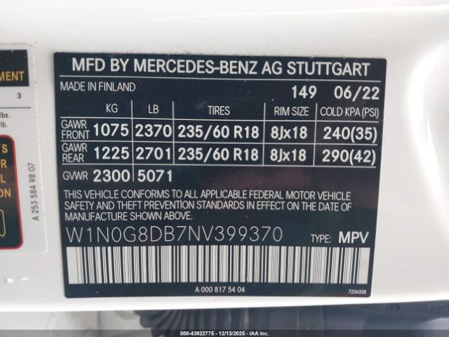 2022 MERCEDES-BENZ GLC 300 W1N0G8DB7NV399370 Photo 8