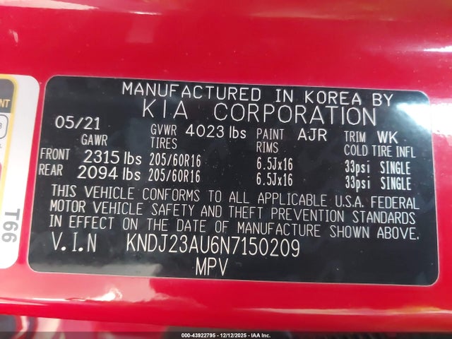 KIA SOUL LX 2022 KNDJ23AU6N7150209 Image 9