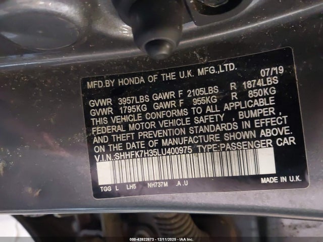 Honda Civic Lx 2020 SHHFK7H35LU400975 Image 9