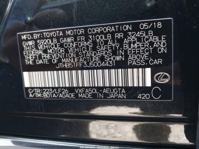 2018 LEXUS LS 500 JTHB51FF3J5004431 Photo 8