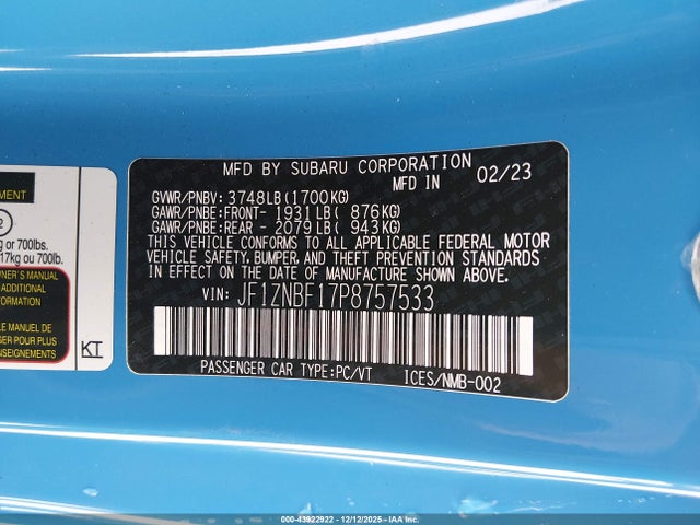 2023 TOYOTA GR86 JF1ZNBF17P8757533 Photo 8