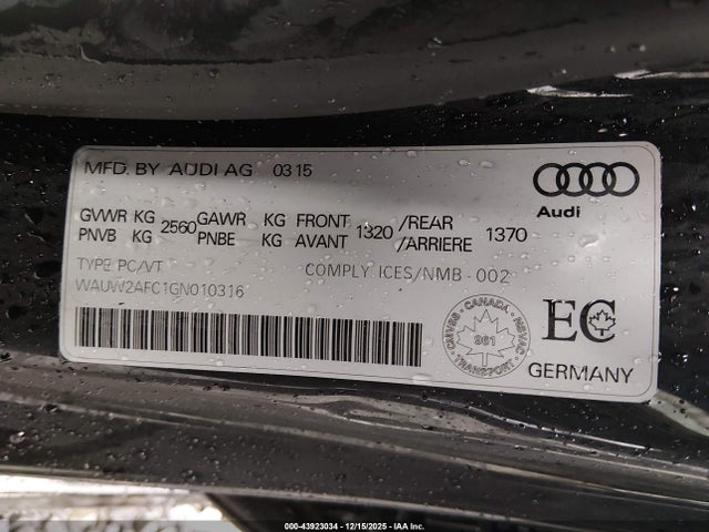 2016 AUDI S7 WAUW2AFC1GN010316 Photo 8