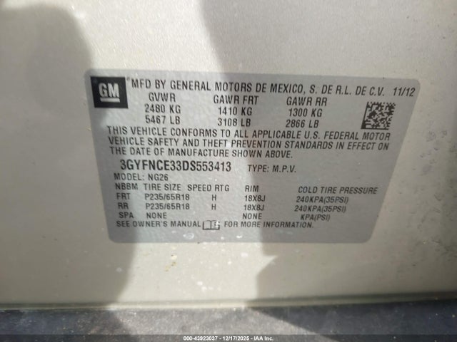 2013 CADILLAC SRX 3GYFNCE33DS553413 Photo 8