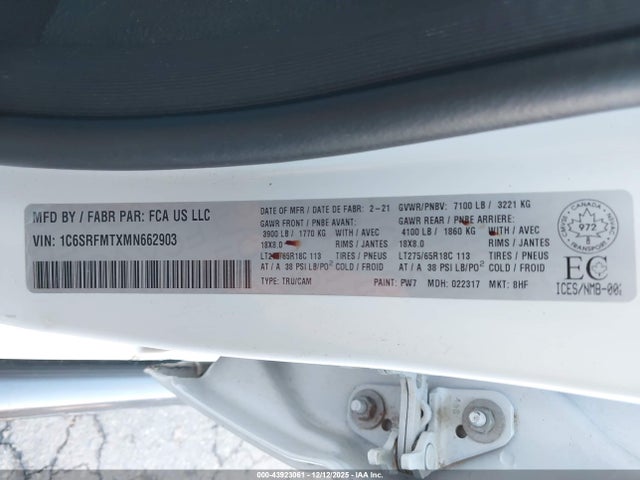 2021 RAM 1500 1C6SRFMTXMN662903 Photo 8