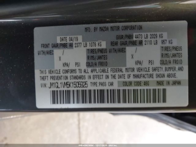 2019 MAZDA MAZDA6 JM1GL1VM5K1505925 Photo 8