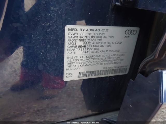 2022 AUDI Q3 WA1DECF31N1086792 Photo 8