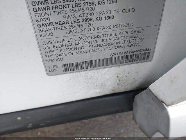 2021 AUDI Q5 WA1BAAFYXM2070537 Photo 8