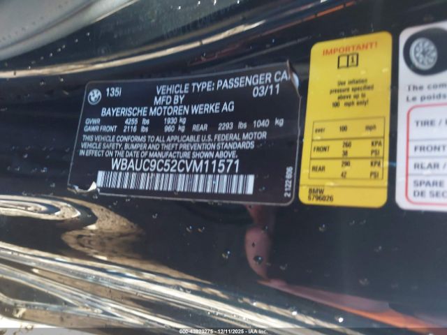 2012 BMW 135I WBAUC9C52CVM11571 Photo 8