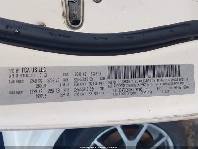 2019 DODGE JOURNEY 3C4PDDEG0KT784945 Photo 8