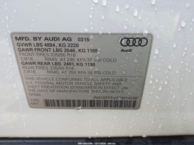 2015 AUDI Q3 WA1GFCFS7FR014256 Photo 8