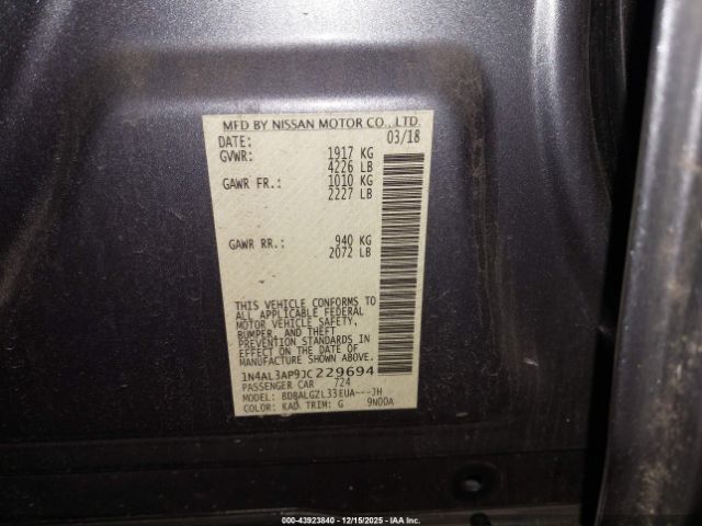 2018 NISSAN ALTIMA 1N4AL3AP9JC229694 Photo 8