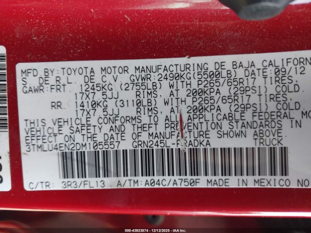 2013 TOYOTA TACOMA 3TMLU4EN2DM105557 Photo 8