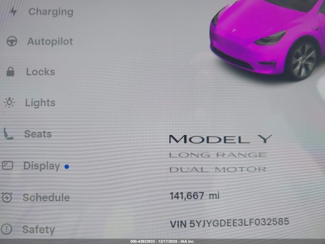 2020 TESLA MODEL Y 5YJYGDEE3LF032585 Photo 6