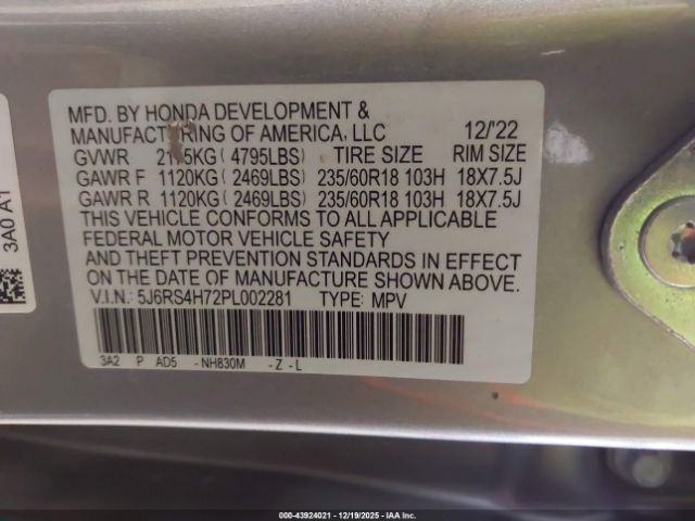 2023 HONDA CR-V 5J6RS4H72PL002281 Photo 8