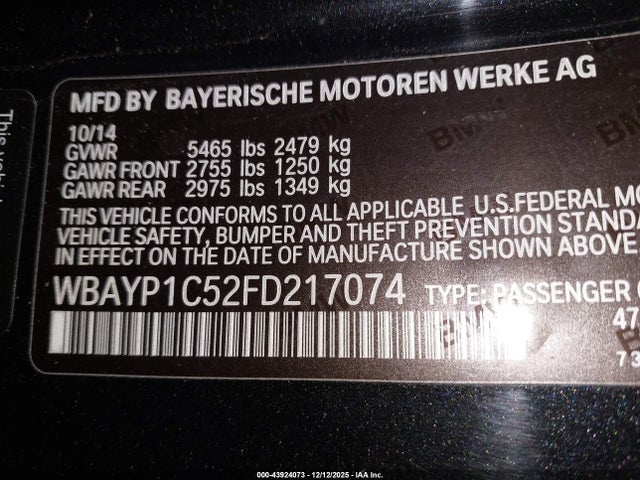 2015 BMW 650I WBAYP1C52FD217074 Photo 8