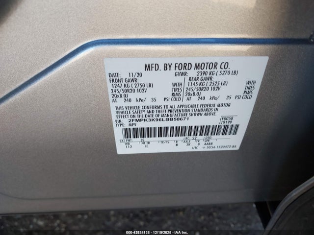 2020 FORD EDGE 2FMPK3K96LBB58671 Photo 8