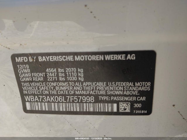 2020 BMW 228I GRAN COUPE WBA73AK06L7F57998 Photo 8