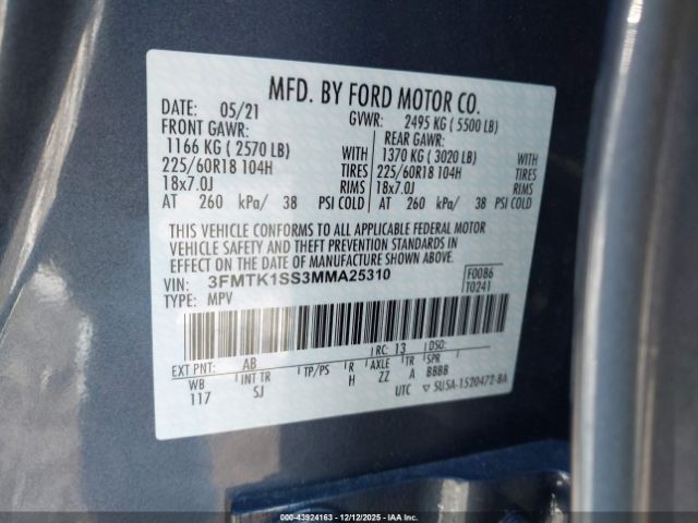 2021 FORD MUSTANG MACH-E 3FMTK1SS3MMA25310 Photo 8