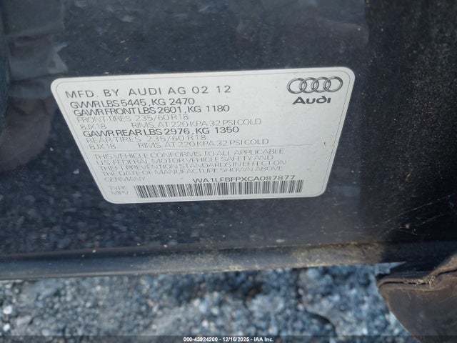 2012 AUDI Q5 WA1LFBFPXCA087877 Photo 8