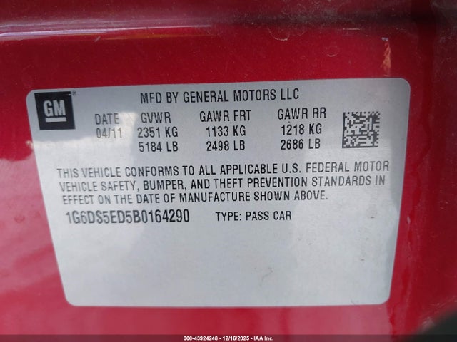 2011 CADILLAC CTS 1G6DS5ED5B0164290 Photo 8