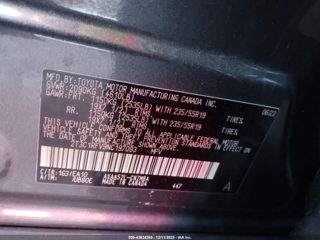 2022 TOYOTA RAV4 2T3C1RFV9NC197093 Photo 8