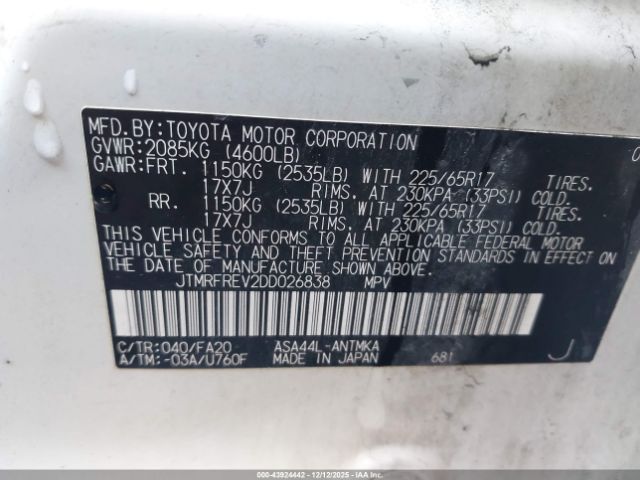 2013 TOYOTA RAV4 JTMRFREV2DD026838 Photo 8
