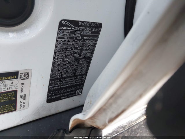 2021 JAGUAR F-PACE SADCJ2EXXMA667626 Photo 8