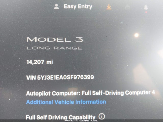 2025 TESLA MODEL 3 5YJ3E1EA0SF976399 Photo 6