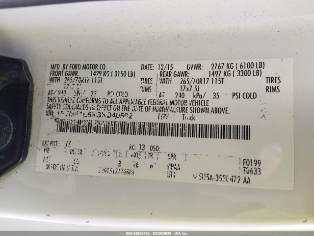 2016 FORD F-150 1FTMF1E88GKD40502 Photo 8