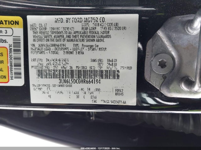 2017 LINCOLN MKZ 3LN6L5DC0HR664194 Photo 8