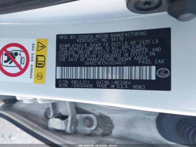 2019 LEXUS ES 350 58ABZ1B12KU034872 Photo 8